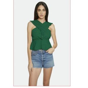 WALTER BAKER women Irana top blouse W53280 Basil green sz XS